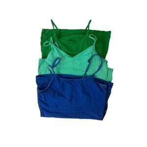 Express set of 3 cami tops blue, green size Medium